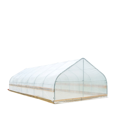 ฟิล์มพลาสติกโค้งกลม Single Span Greenhouse 9x30m สำหรับผัก