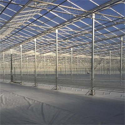 โครงเหล็กชุบสังกะสีแบบจุ่มร้อนโซลาร์เซลล์พลังงานแสงอาทิตย์ Venlo Glass Greenhouse Multi Span