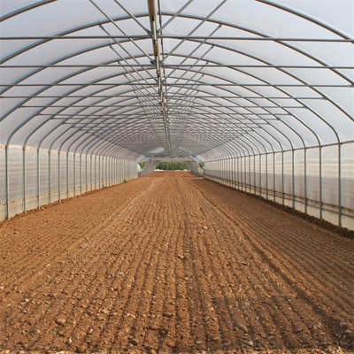 Single Span Poly Film อุโมงค์โค้งฟิล์มพลาสติกเรือนกระจกสตรอเบอร์รี่ผลไม้ปลูก